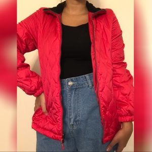 Pink puffer jacket